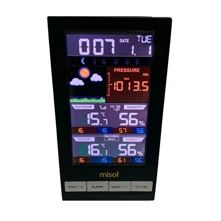 Wireless Weather Forecast, Indoor and Outdoor Temperature and Humidity, Air Pressure Measurement 2810-W1T