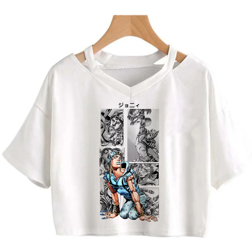 Steel Ball Run Jojo Bizarre Adventure crop top female alternative  japanese harajuku t-shirt baddie graphic kawaii cutecore