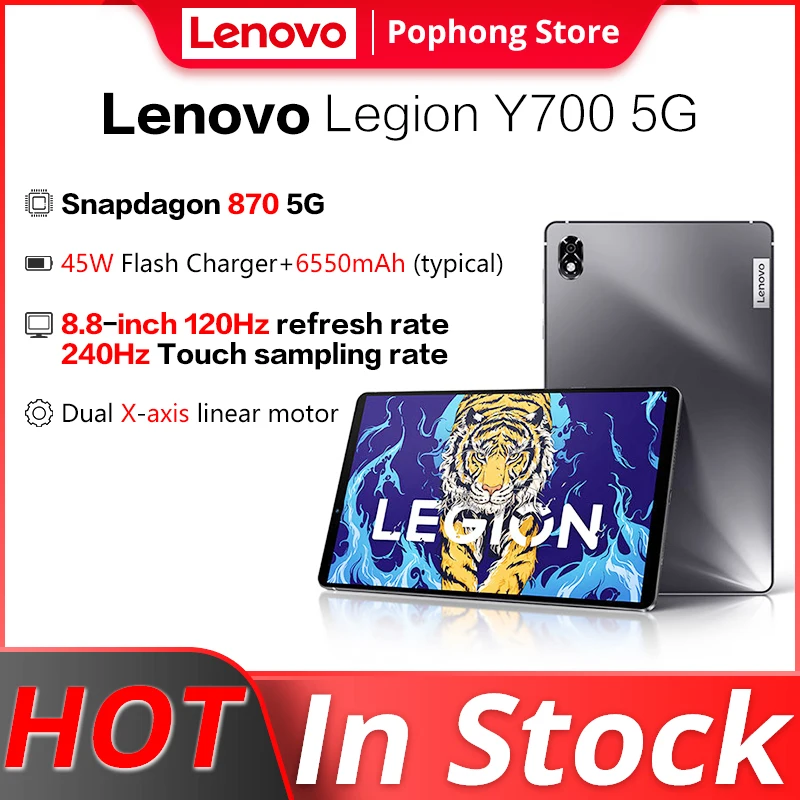 Lenovo Legion Y700 Gaming Pad PC 8.8 Inch 120Hz Snapdragon 870 Octa Core Front 8MP Rear 13MP 6550mAh Android 11