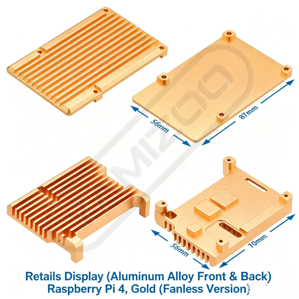 Metallgehäuse für Raspberry Pi 4/B+ Aluminiumlegierungsbox 4B Montage-Kühlung – Detail 5