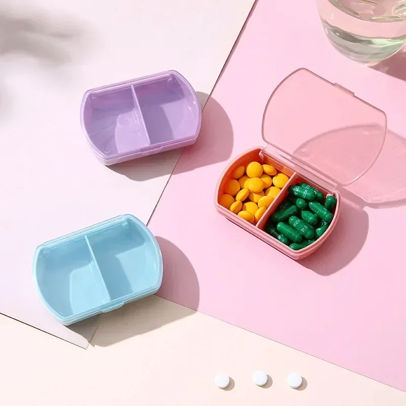 Travel Portable Pill Medicine Drugs Case 2 Grid Mini Pill Cases Pill Box Daily  Case Vitamin Holder Organizer Container