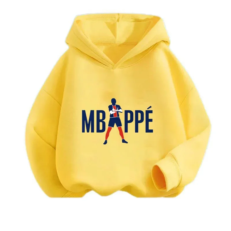 Star player Kylian Mbappe  Fashion New Kids Boy Hoodies 2023 Spring Autumn Girls Casual Sweatshirt Kids Solid Color Hoodies