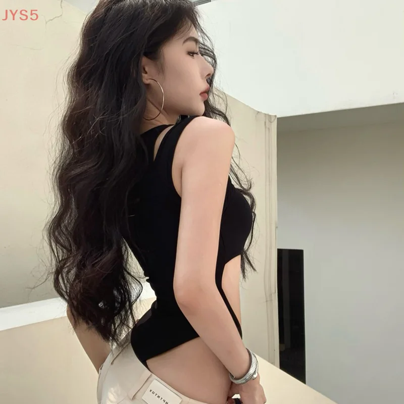 Sexy holle mouwloze onregelmatige vest dames zomerontwerp veelzijdige chique tanktop