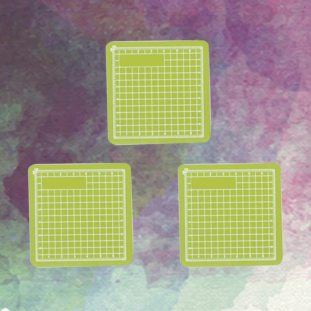 3Pcs Cutting Pad PVC Green Non-Slip Self-Healing Craft Mat Reversible Grid Markings Sewing Fabric Tool Manual Tool