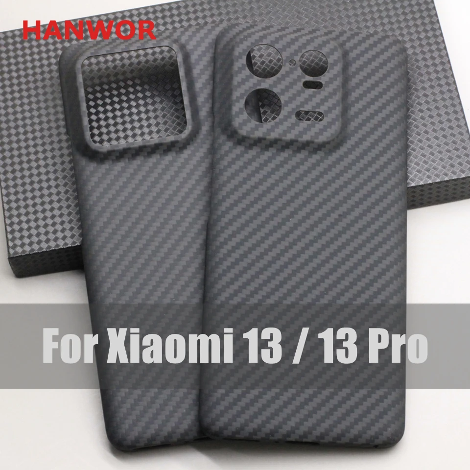 HANWOR Carbon Fiber Protective Case for Xiaomi 13 Pro Aramid Fiber Ultra-thin Anti-fall Business Mi 13 Series Phone Cover