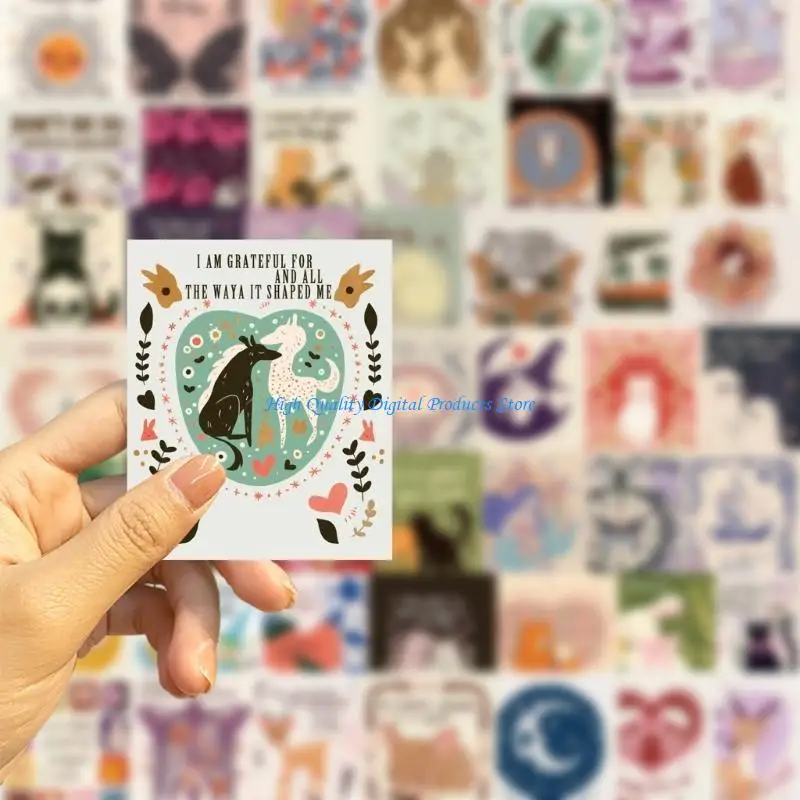 U2JE 50PCS芸術的な表現ステッカーDIYプロジェクトとギフト用の取り外し可能なデザイン