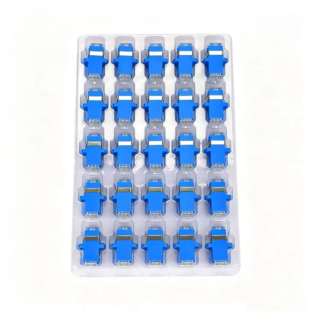 

fiber adapter SC 100pcs with transparent dust cap SM Simplex singlemode SCAPC optical fibre coupler connector SC-SC FTTHELINK