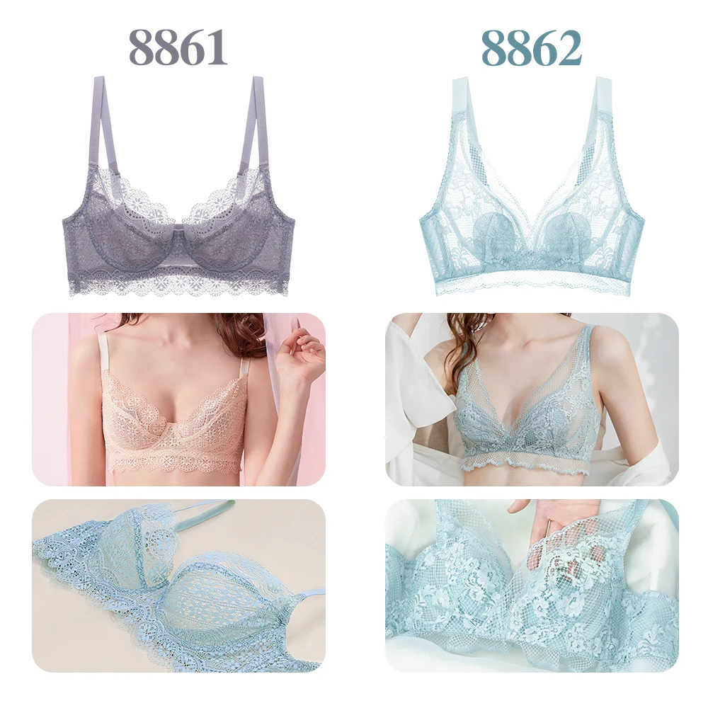 Meizimei New Lace Sexy Women\'s Underwear Bra Push Up Lingerie Brassiere Fashion Bra Soft Intimates Minimizer Bralette CropTop BH