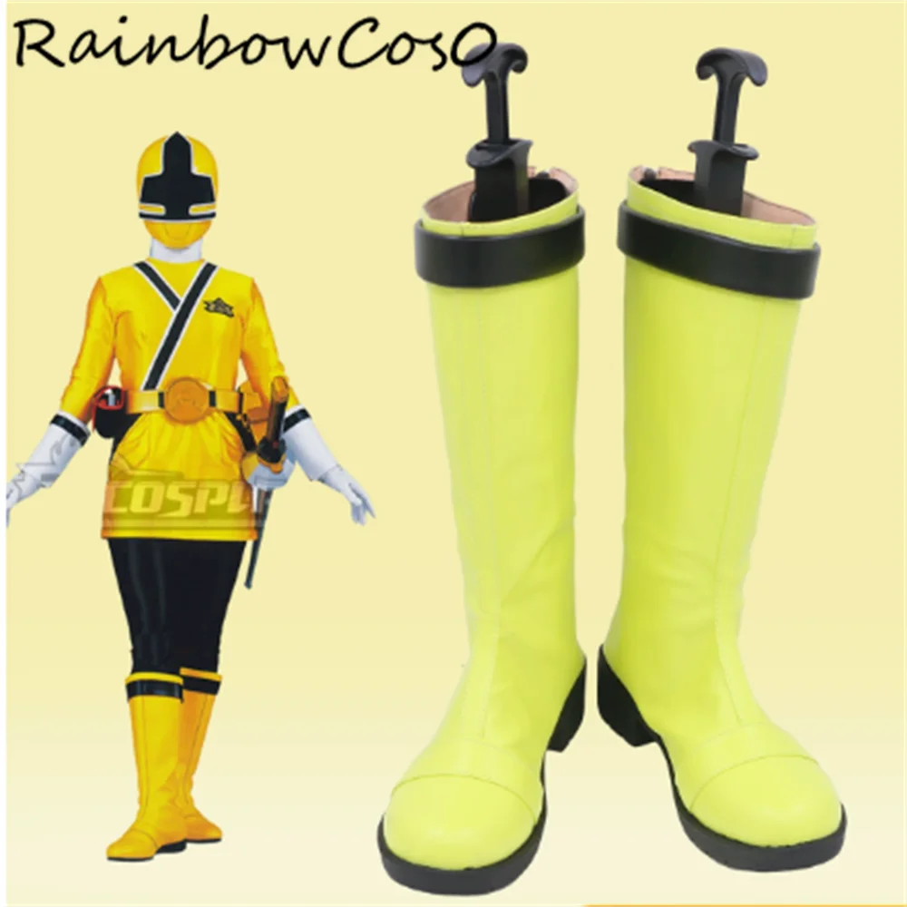 Go Yellow Yellow Ranger Super Sentai Cosplay Shoes Boots Game Anime Party Halloween RainbowCos0 W4804