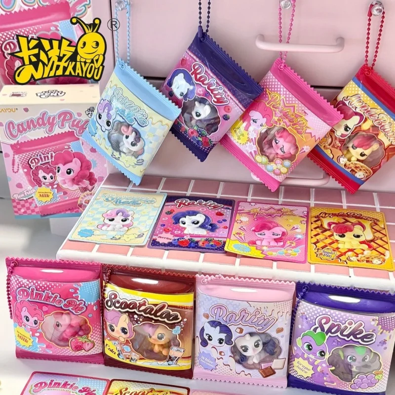 Original Anime KAYOU My Little Pony Candy Bean Puff Puff Sugar Bag Pendant Moe Grain Blind Box Character Periphery Bag Charm Toy