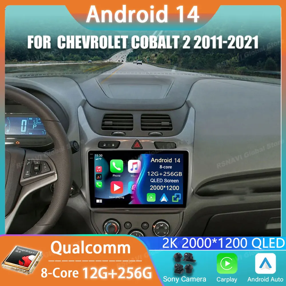 

Автомобильный радиоприемник Android 14 для Chevrolet Cobalt 2 2011 - 2018 мультимедийный плеер GPS навигация Carplay стерео автомобильное DSP аудио головное устройство