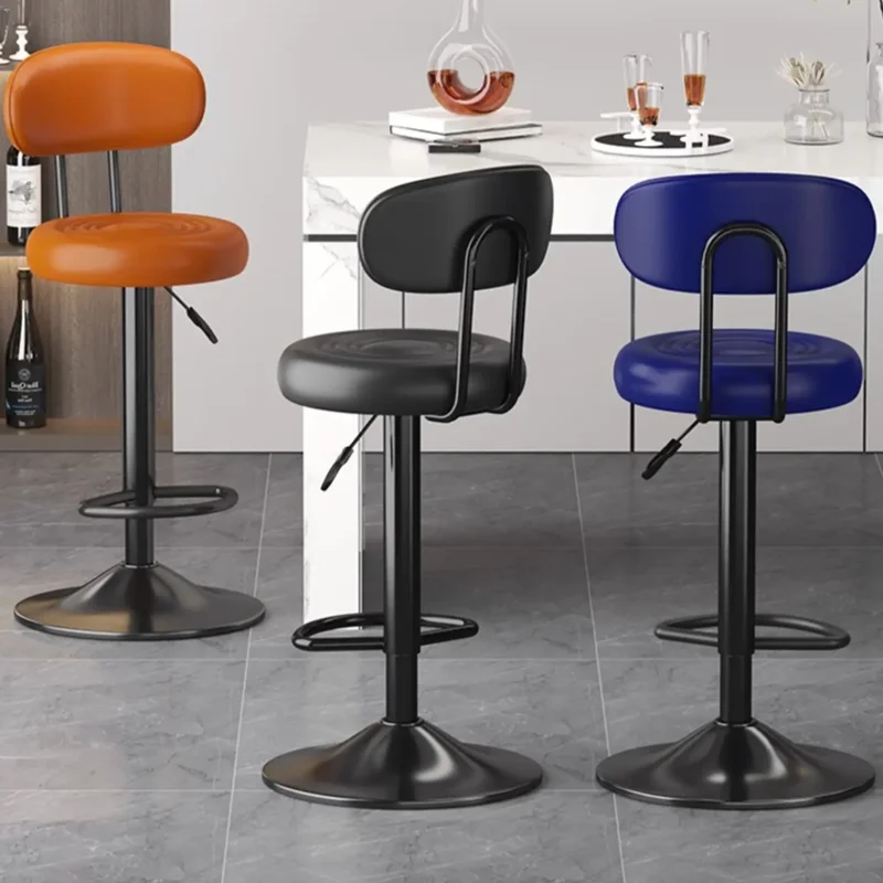 Taburete de Bar negro para restaurante, cocina nórdica, escritorios de recepción con acento para oficina, trono de diseño de maquillaje, Banqueta ergonómica, muebles para el hogar