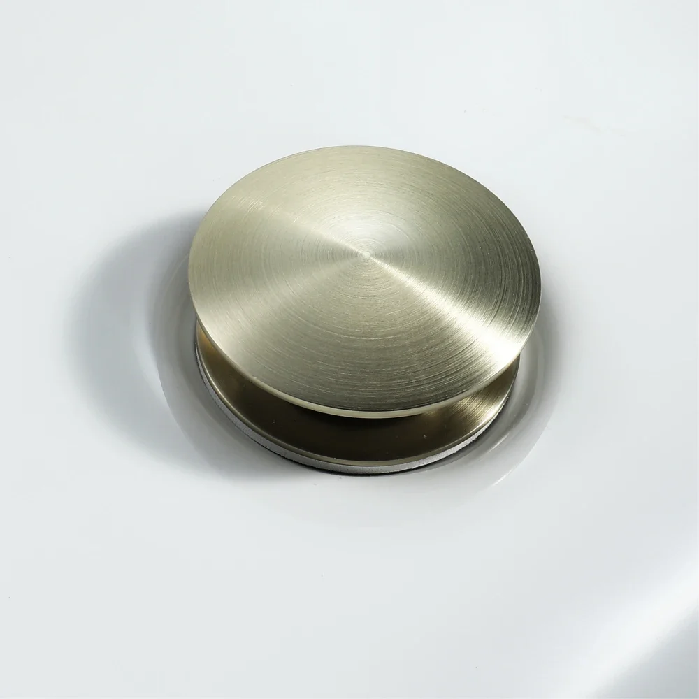 Brushed Gold Drains Large Lid Bounce Wash Basin Drain Accessories Copper Bathroom Sink and Bathtub Accessories General Purpose