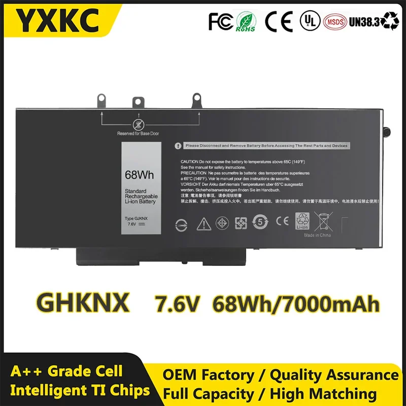 

YXKC 68Wh/7000Mah GJKNX Laptop Battery for Dell Latitude 5480 5580 5590 5490 5280 5288 5488 5591 5491 5495 E5480 E5580 E5490 Pre