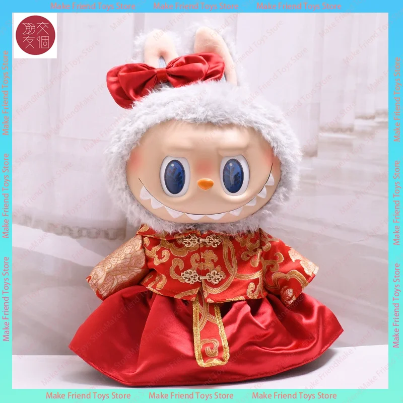 فقط لملابس Labubu 38 سم، دمية Mokoko، فستان عيد الميلاد، سترة لطيفة للفتيات، مجموعة ملابس هدية بدون دمية