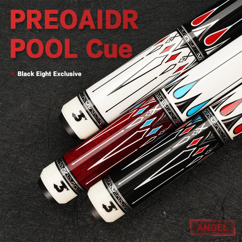 PREOAIDR 3142 Angel Maple Pool Cue Carbon Shaft 12.5/11.8/10.8mm Tip Low Deflection Pool Stick with Uni-lock Joint Billard Cue