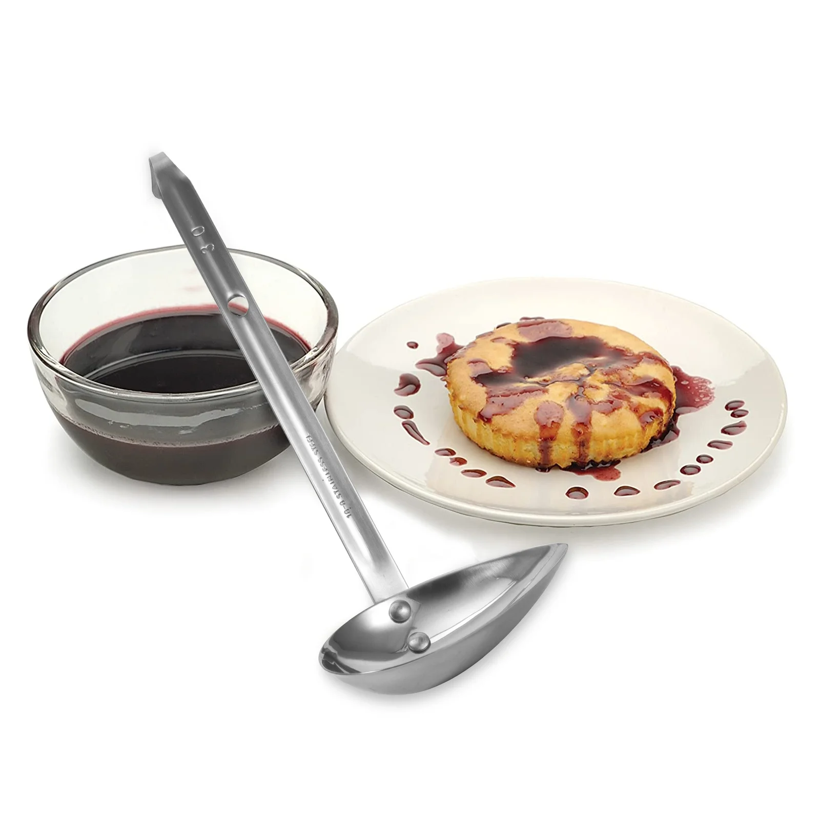 

1Pcs Unique Drizzle Spoon Stainless Steel Silverware High-End Elegant Long Service Time Smooth Surface Assistant