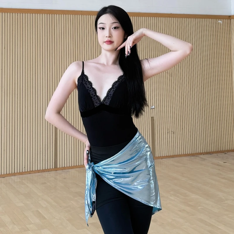 3 farben Frauen Chacha Rumba Latin Dance Rock Laser Tanzen Wrap Röcke Erwachsene Leistung Samba Tanz Praxis Tragen SL12987