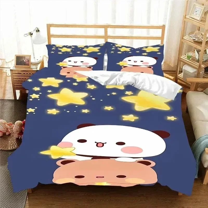 

Kawaii Bubu and Dudu 3D Printing Anime Bedding Set Duvet Cover Comforter Bed Single Twin Full King Queen Size Bedding Set Kids