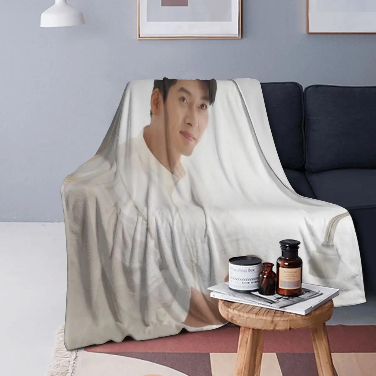 

Одеяло Hyun Bin Kpop, мягкое теплое фланелевое одеяло, плюшевое одеяло для кровати, гостиной, пикника, путешествия, домашний диван