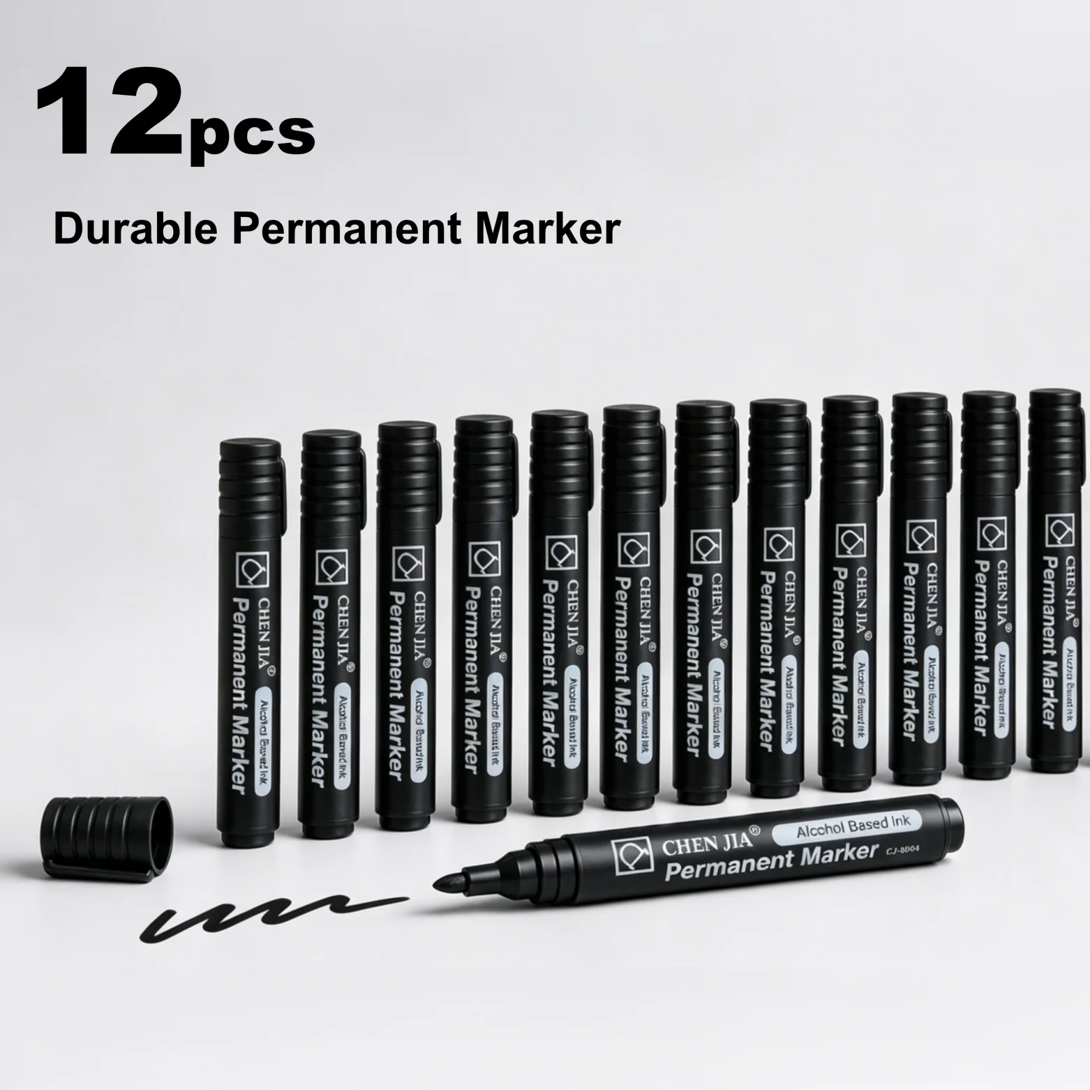 12Pcs Permanent Marker Pens Waterproof Quick Dry - Multi-Surface Markers for Office School DIY Art Crafts Painting Supplie