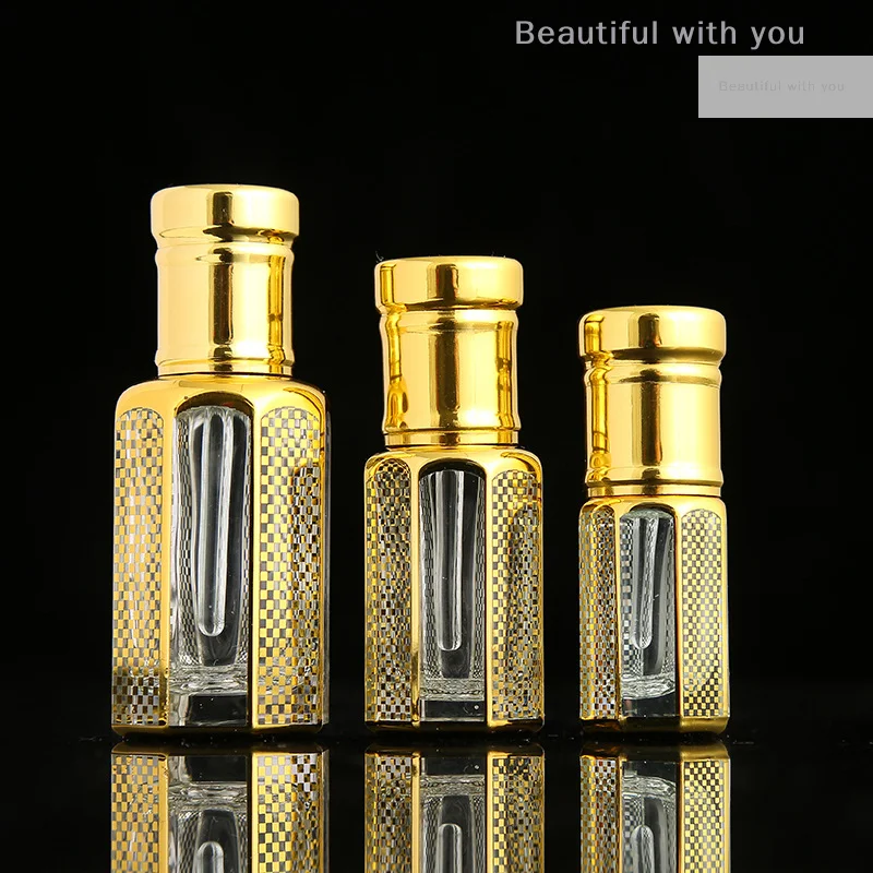 

1pcs 3ml/6ml/12ml Empty Gold Glass Bottle Mini Essential Oil Container Refillable Roller Bottle Portable Perfume Bottle DIY