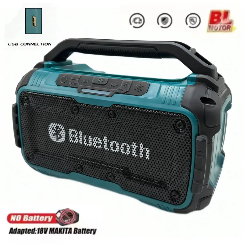 

Portable Bluetooth Speaker Cordless Speaker with USB Port Home Outodoor Power Tools for Makita 18V Battery(No Battery)