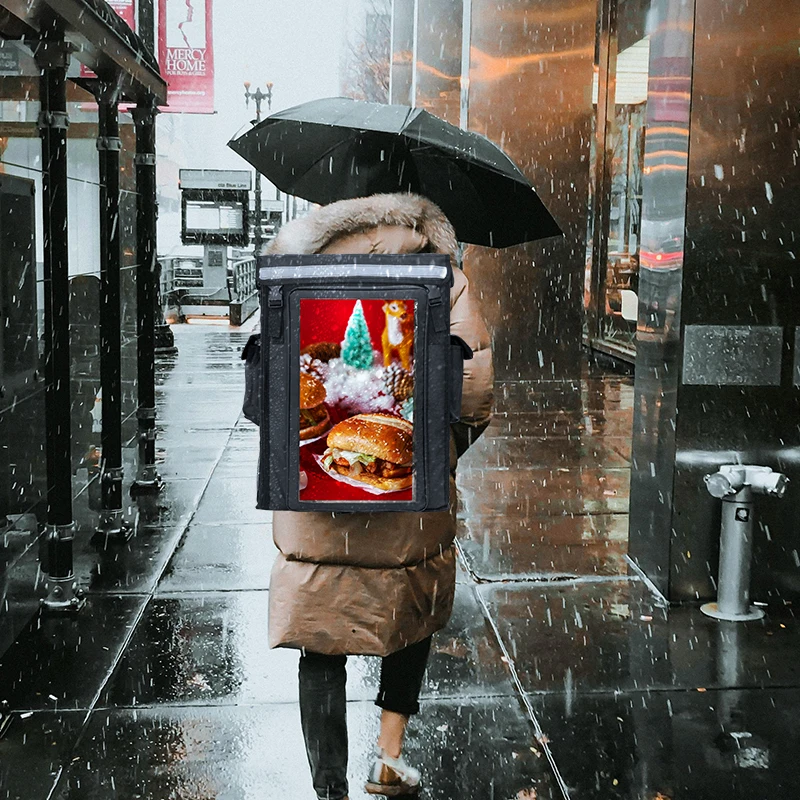 Bewegliche Werbetafel, Wanderförderung, LCD-Display, 18,5 Zoll, 1000 Nits, Rucksack-Werbetafel, wasserdicht