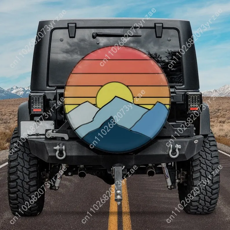 

Mountain Sun Rise Various Models Spare Car Tire Cover Prevention Sand Dust rainwaterTire Cover Sturdy Durable Tire Covers