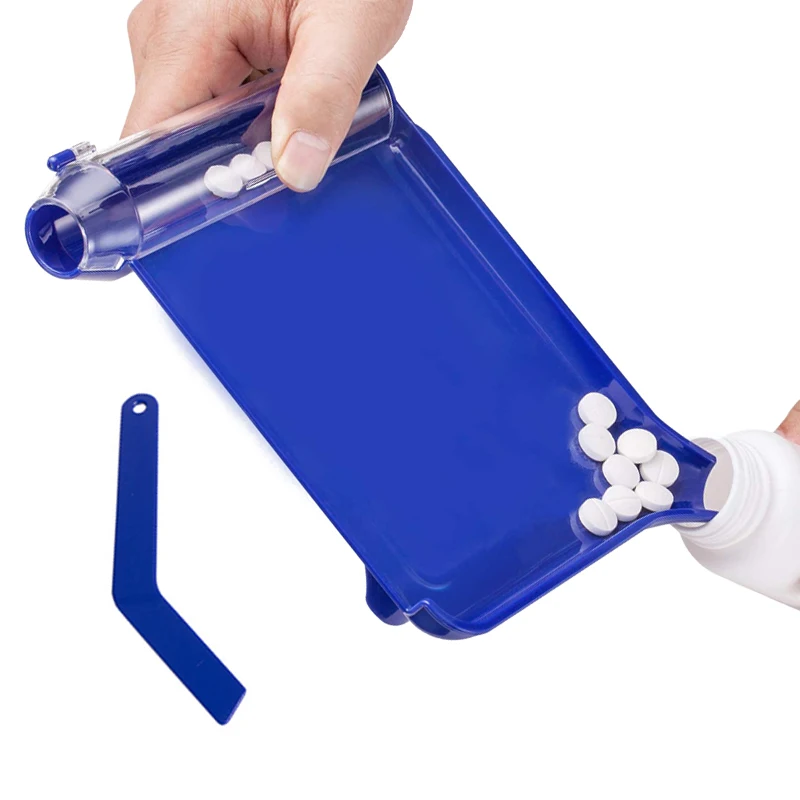 Pill Counting Tray Tablet Counter Dispenser Pills Plate Splitter with Spatula Tool for Pharmacy Technician Doctor Pharmacists B1