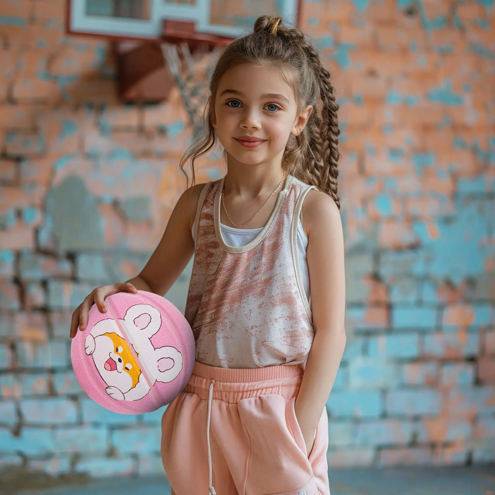 Kuangmi 농구, Kuangmi Childs 농구 Size27.5 청소년 실내 실외 핑크 농구, KMBB526