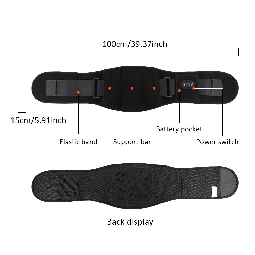 Red Light Heating Waist Massage Belt  High Vibration Hot Compress Massager Lumbar Care Promote Blood Circulation Relax Muscle