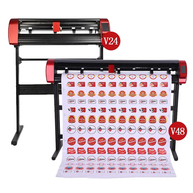 Factory New V24 V48 Vinyl Cutter Plotter, Auto Contour Position Cutting Machine for Printing Shop Sign Sticker Making