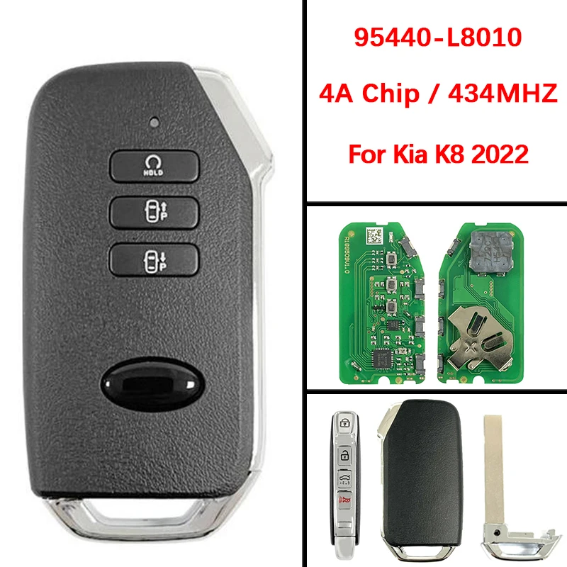 

CN051211 Aftermarket 7 Buttons Smart Key Fob 4A Chip 433Mhz Auto Start Function FCC 95440-L8010 For Kia K8 2022