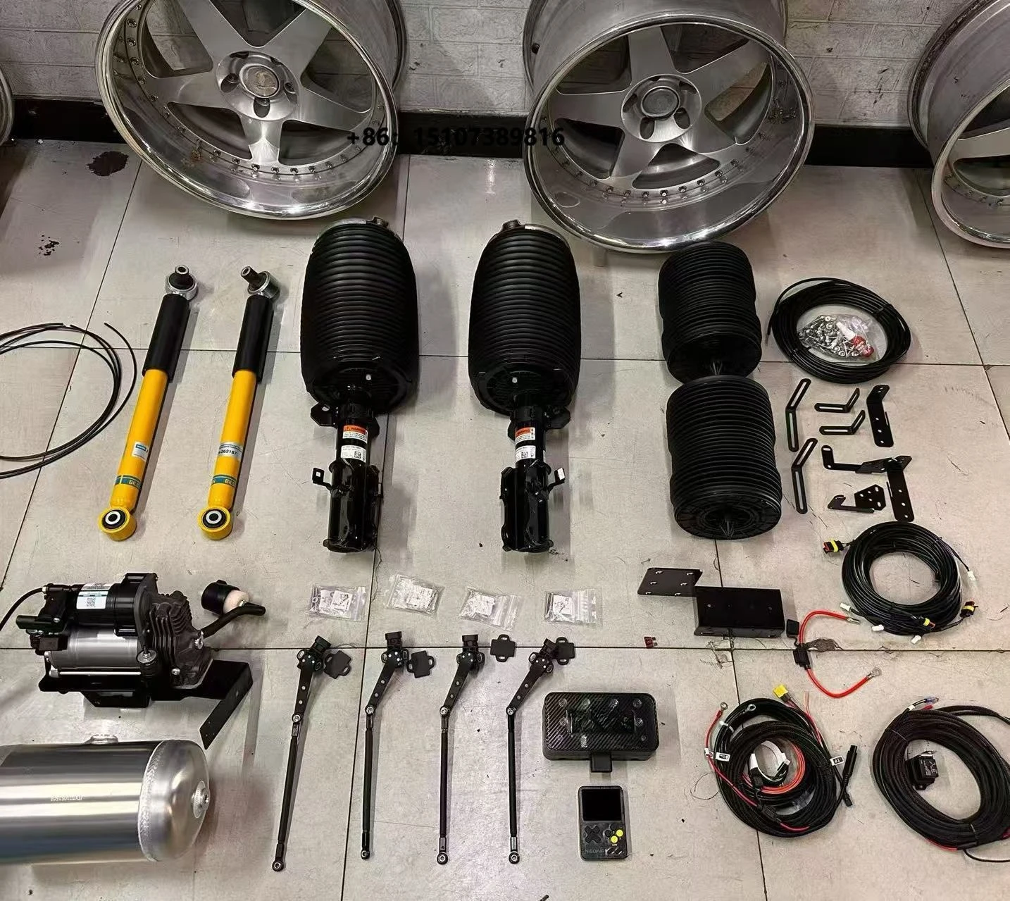 New Full Set High Performance Air Suspension Kit for App Control Air Ride Coilover Shock Absorber Steel Air Tank