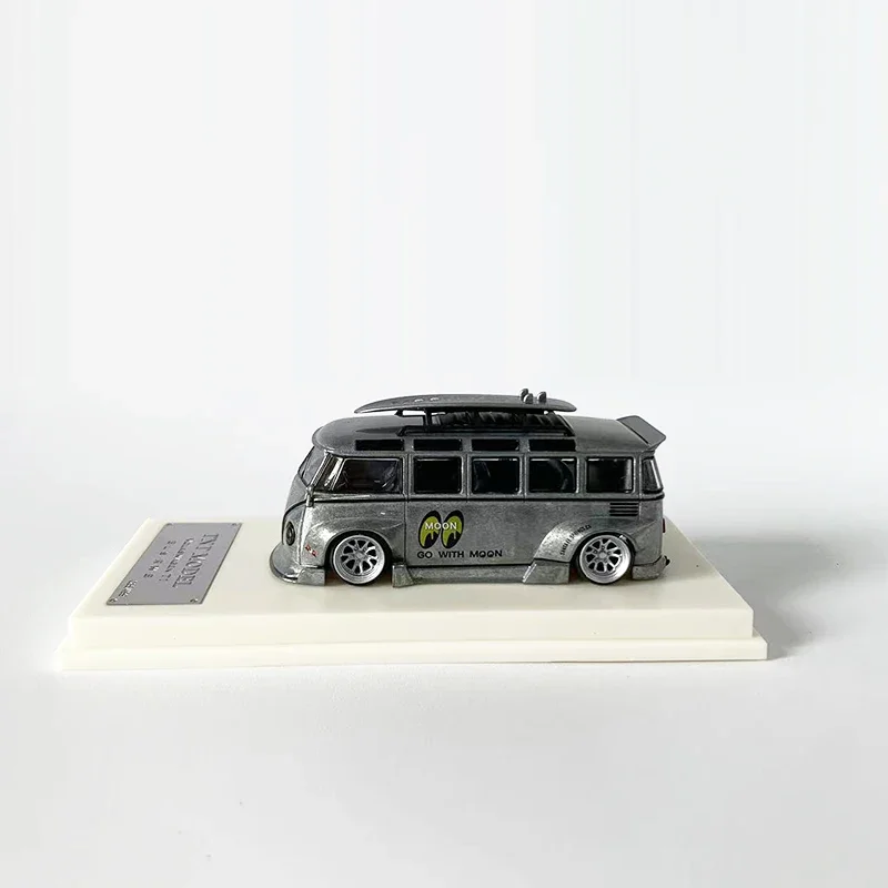 TNT 1:64 Model Car T1 Bus RWB Wide Body Alloy Die-Cast Vehicle Raw Silver Coating- Mooneyes