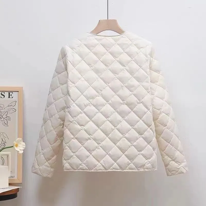 Nuovo Autunno Inverno Parka Donna Giù Giacca di cotone Leggero Sottile Scollo a V Femminile Sottile Casual Breve Caldo Lnner Lner Outwear Magliette e camicette B1280