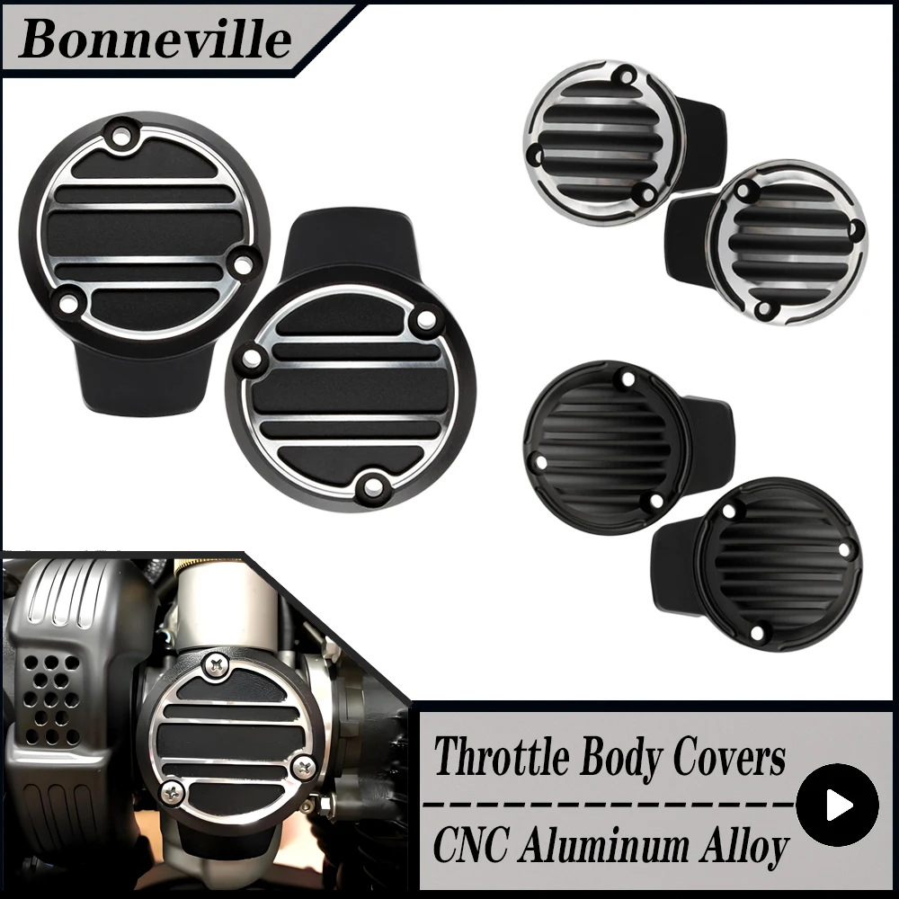 

For Triumph Bonneville T120 Bobber Black Speedmaster 2016-2024 Motorcycle Accessories Ribbed Throttle Body Covers Kit
