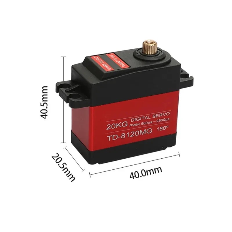 Imagem -06 - Impermeável Servo Digital com Braço Robótico High Torque Shell Metal Grande Ângulo Modelo de Avião Carro Td8120mg 20kg