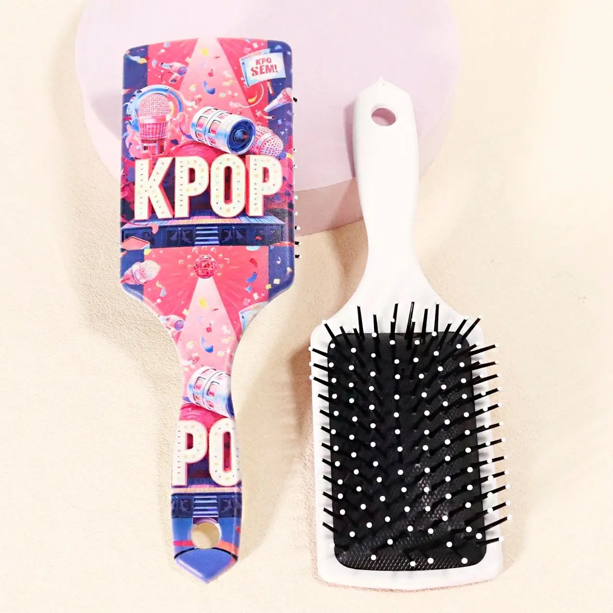 K-pop hair styling brush with KPOP stage print pattern, massage airbag comb, ideal KPOP fan gift,Special for real hair wigs