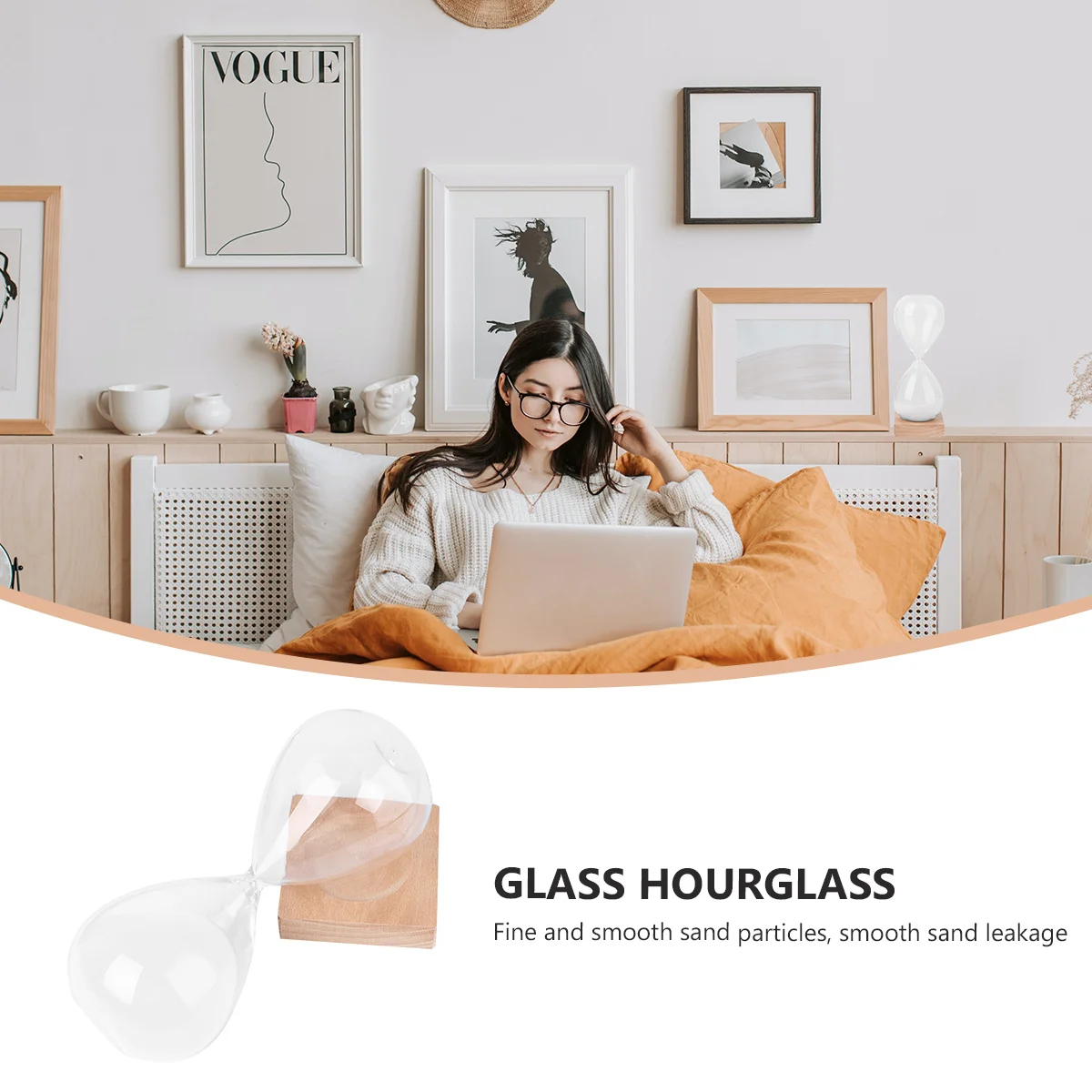 

Glass Hourglass 30 Minutes Transparent Timer Tabletop Sandglass Home Decoration Patience Training for Kids Tabletop Hourglass