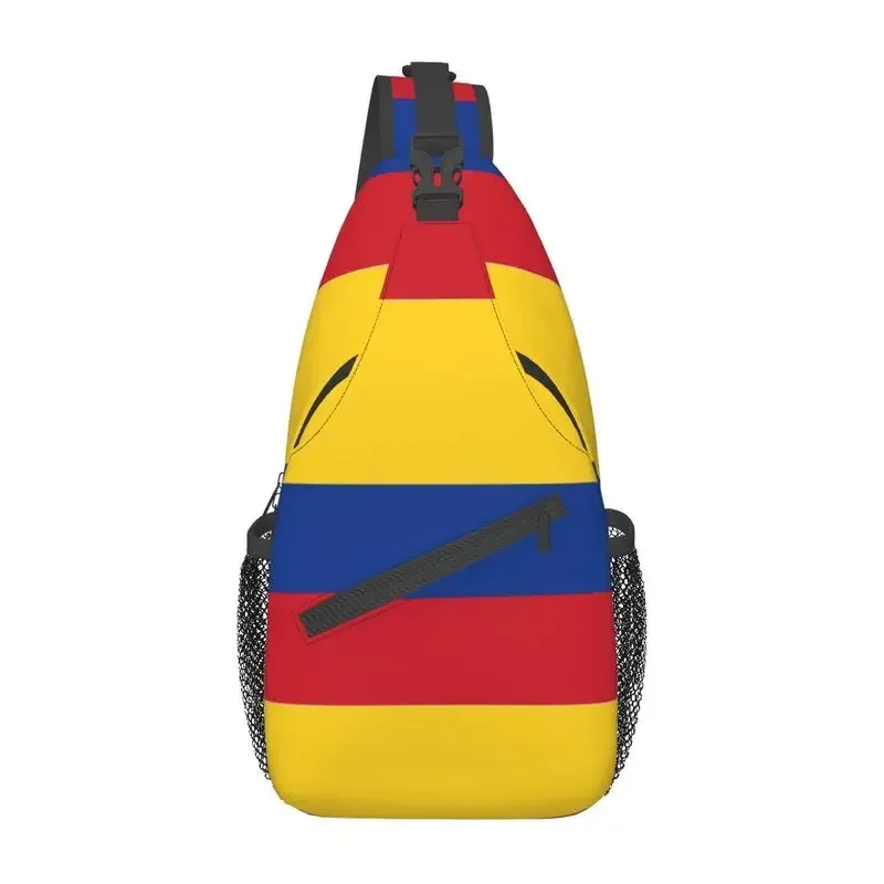 

Casual Flag Of Colombia Crossbody Sling Backpack Men Shoulder Chest Bag for Camping Biking