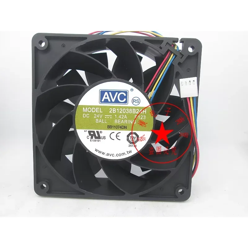 

Вентилятор охлаждения сервера AVC 2B2038B24H DC 24V 1.42A 20x20x38 мм, 4-проводной