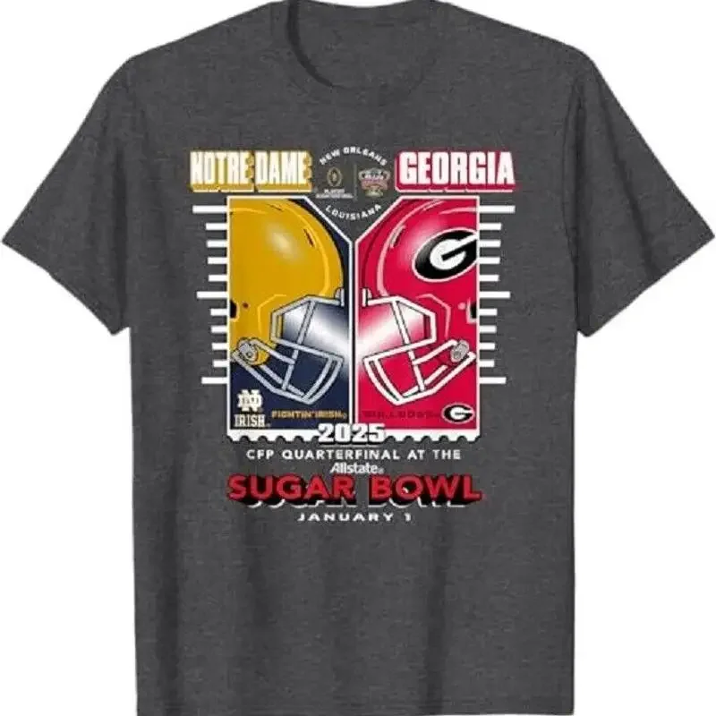 Camiseta del Clásico CFP 2024-25 de Notre Dame vs Georgia Sugar Bowl