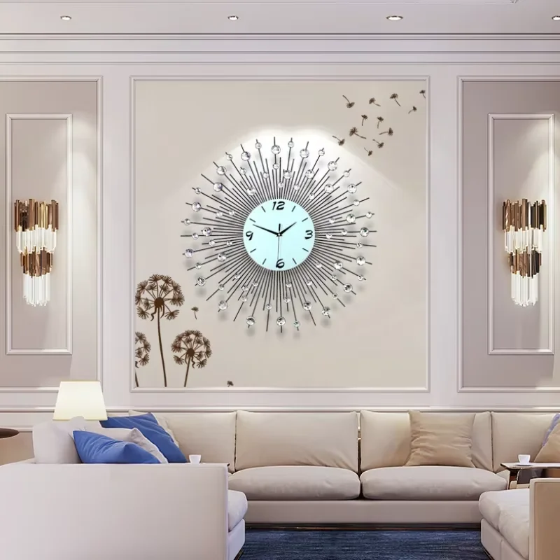 Luxury Nordic Style Wall Clocks Gold Needle Aesthetic Designer Metal Clock Fancy Modern Living Room Relogio De Parede Decorative