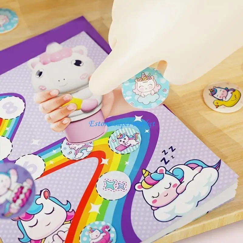 090B Kids Stamp Sticker Fun Activity Set With 100pcs Cartoon Patterns Fine Motor Toy