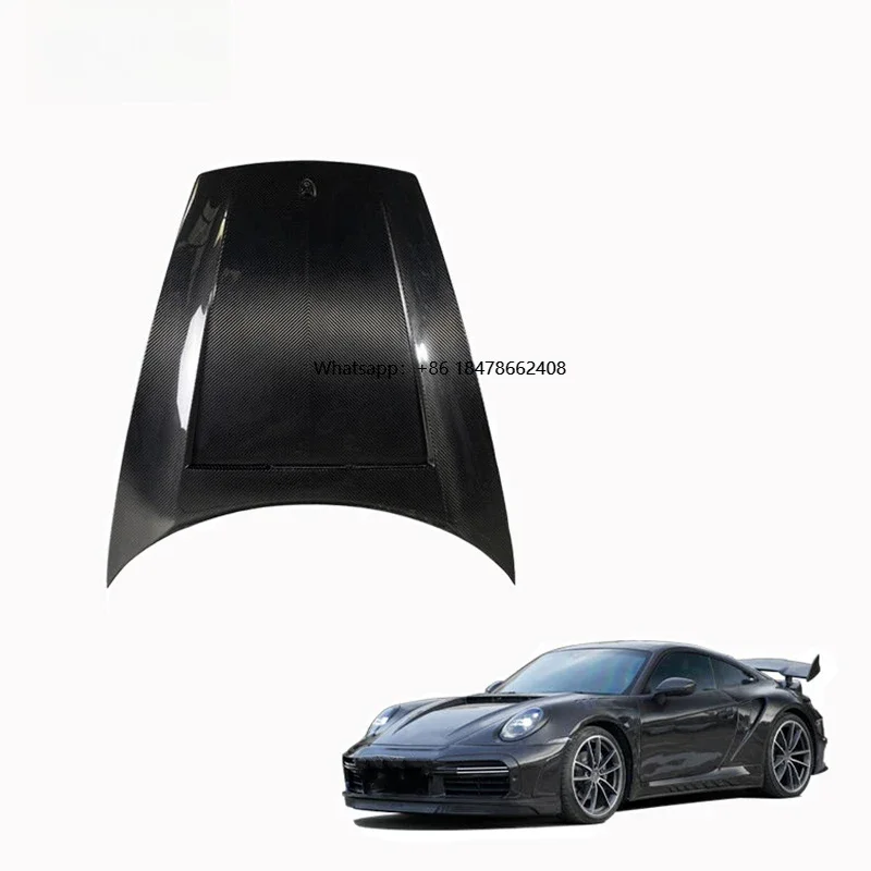 Top Quality Car Stinger GTR Dry Carbon Fiber Engine Hood for  911 992 Carrera 2020+ Car Front Engine Hood