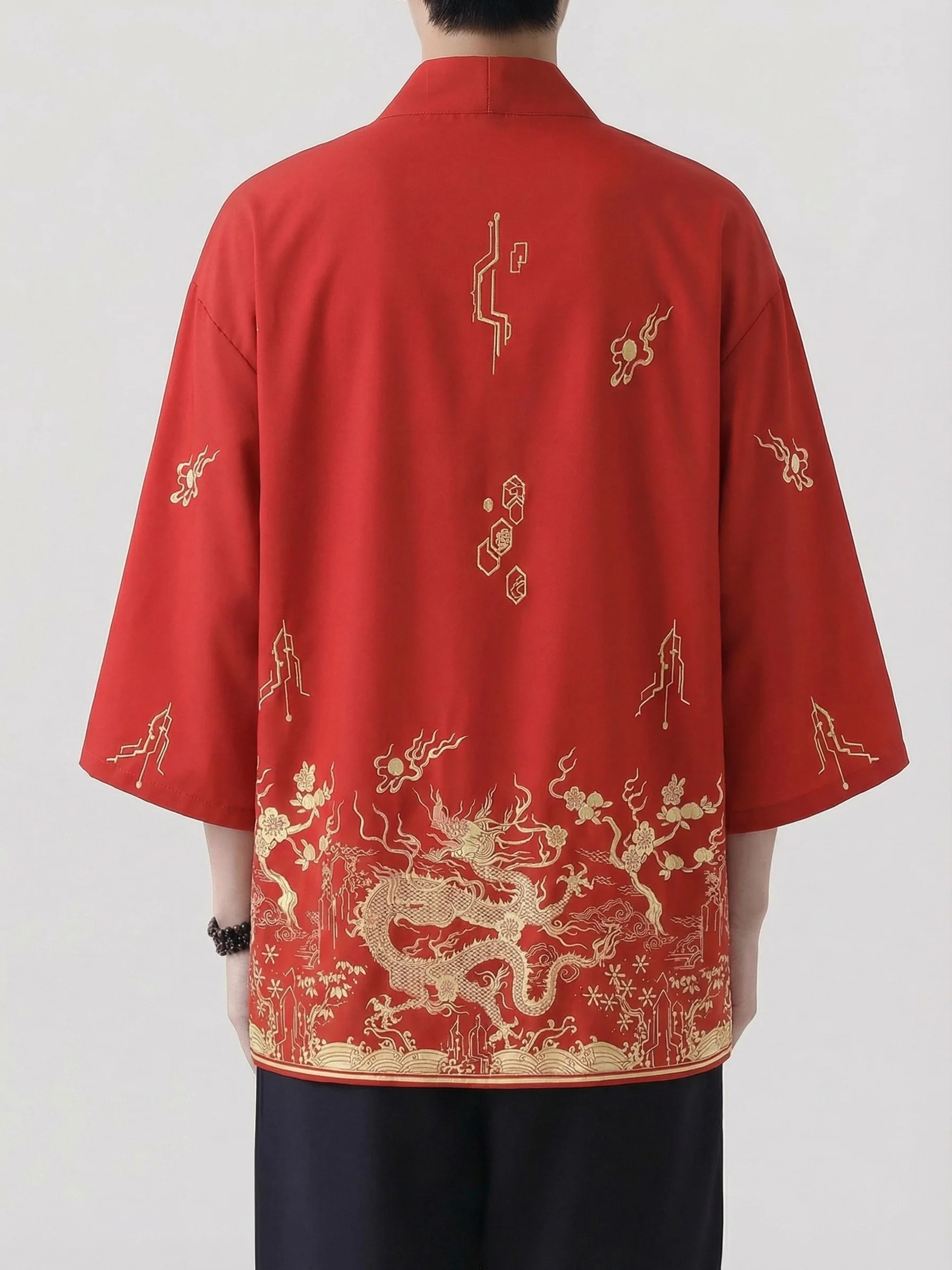 2026 Summer Men's Kimono 3D Printed Pattern Breathable Lightweight Casual Roller Skating Hip-Hop Men's Clothing