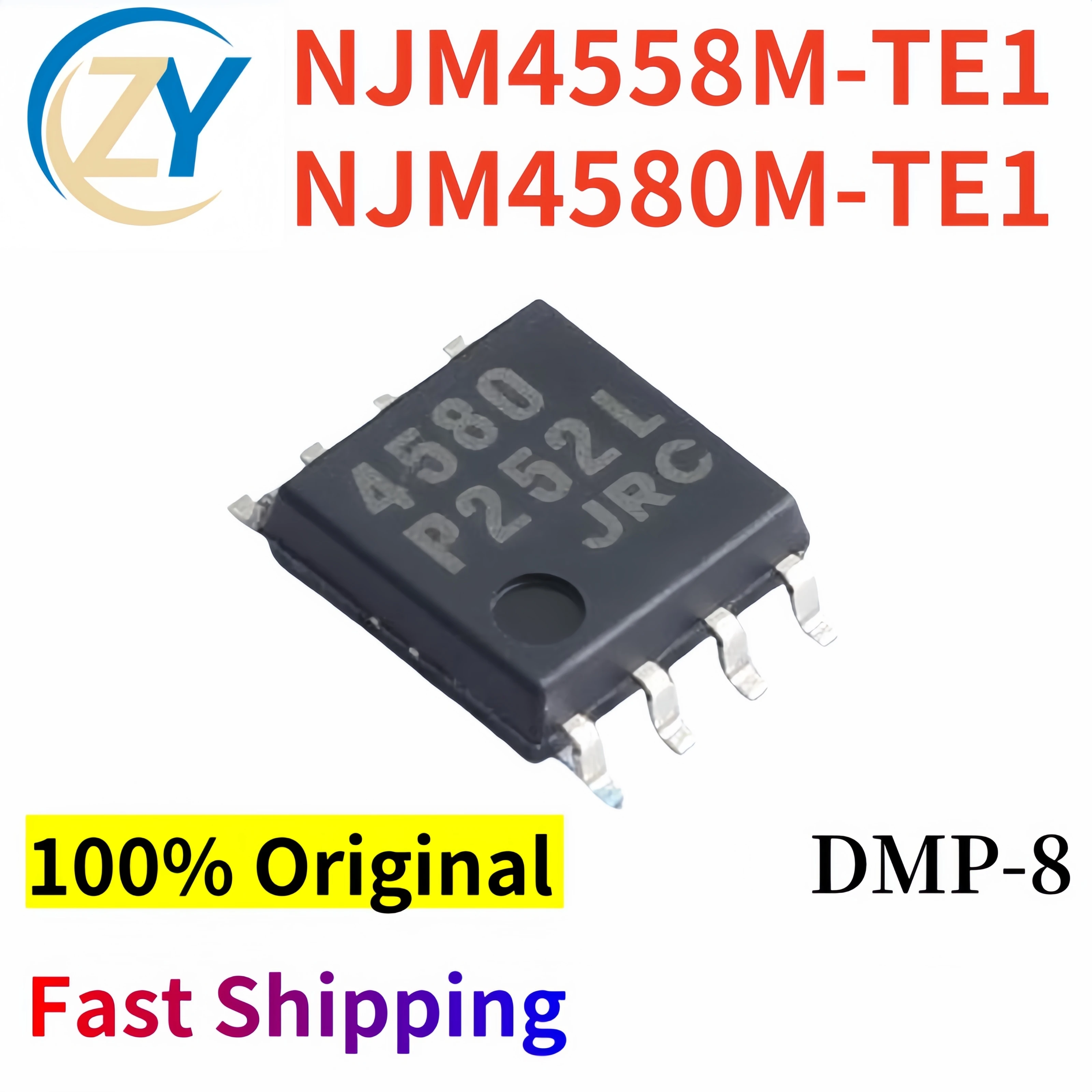 (5pcs) NJM4558M-TE1 Audio Amplifiers NJM4580M-TE1 NJM4558 DMP-8 NJM4580 100% Original & In Stock