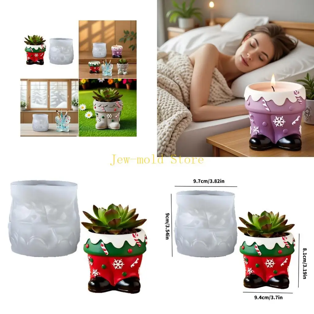 

C71B Artistics Silicone Christmas Boot Mould for Resin Cement Casting Holiday Decoration Making Craft Projects